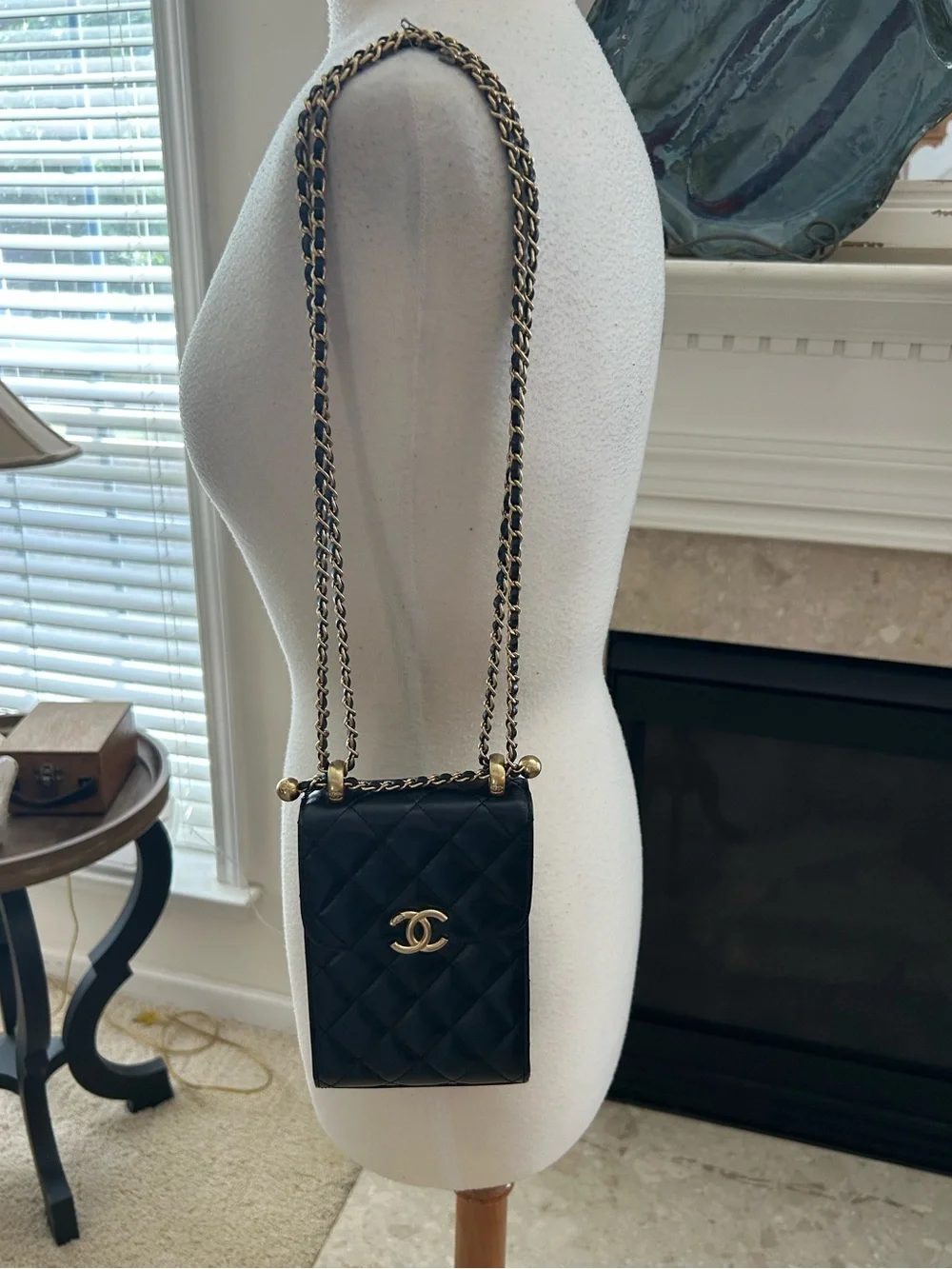 CHANEL Black Quilted Calf Leather Matelasse Cocomark Chain Bag